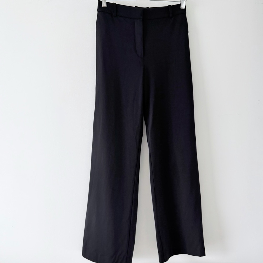 Babaton Agency Wool Blend Tailored Trouser Black High Rise Wide Leg Size 4 - Picture 2 of 16
